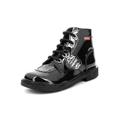 Obrázek Kickers Dívčí Kozačky Kick Col, Černá Noir Vernis Perm 83