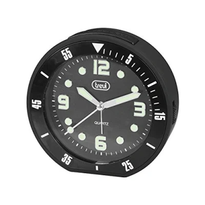 Obrázek Trevi SL 3091 R Quarz Uhr mit Wecker und großem Zifferblatt Relief Ziffern, Snooze/Light Taste, elektronischer Klingelton, geräuscharmes Sweep Uhrwerk, Schwarz