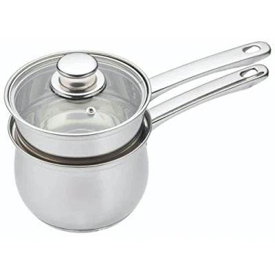 Obrázek KitchenCraft Hrnec na vodní lázni 2dílný 16 cm z ušlechtilé oceli ve stříbrné barvě, 10