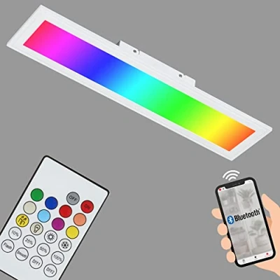 Obrázek LED stropní svítidlo Briloner Leuchten, panel, vestavné svítidlo, 18 W, stmívatelné, nastavení barevné teploty, ovládání pomocí aplikace i přes Bluetooth, tvar obdélníku, bílé, 59,5 cm