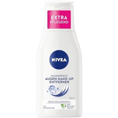 Obrázek NIVEA Voděodolný odstraňovač očního make upu (125 ml), jemný s extraktem z heřmánku a provitaminu B5, odstraňuje i voděodolná řasenka up