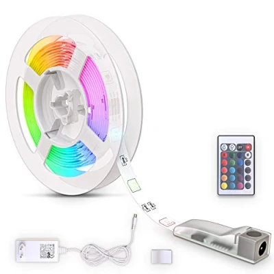 Obrázek B.K.Licht LED pásek 3 m s dálkovým ovládáním, barevné RGB světlo, stmívatelný, pásek, lišta, herní dekorace, světelná světelný osvětlení, 30x1x0,2 cm,