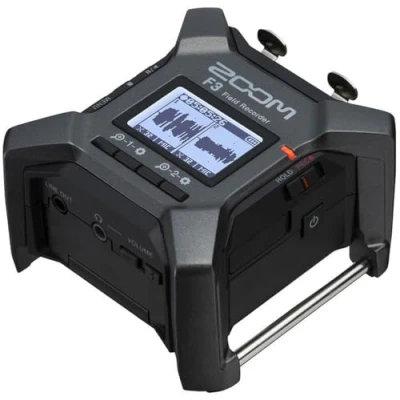 Obrázek Zoom F3 kompaktní High End 2 Spurový pólový magnet, 192 kHz 32 bitový float záznam, duální AD převodník, XLR vstupy, profesionální podcasty, rozhovory, live nahrávání, antracit