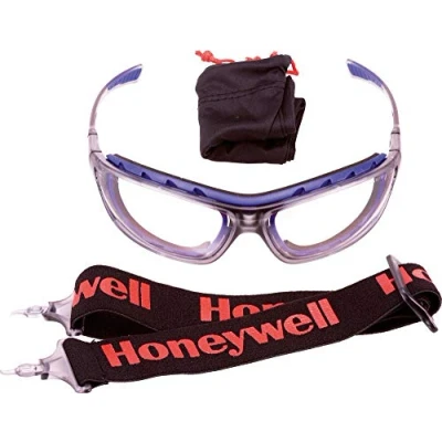 Obrázek Honeywell 1028640 SP1000 2G, transparenter Rahmen, schwarzer Schutz vor Stößen und Staub, breites Kopfband im Lieferumfang enthalten, flexibles Nasenstück, beschlagfrei kratzfest(1 Stück)