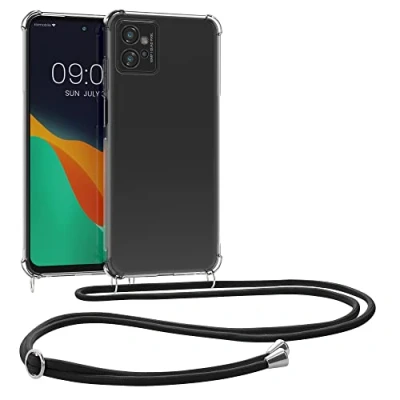 Obrázek kwmobile Necklace Case kompatibilní s Motorola Moto G32 pouzdro silikonový kryt řetízkem na mobil pásek průhledný černý