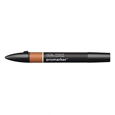 Obrázek Winsor &amp; Newton 0203008 ProMarker, profesionální popisovač rozvržení 2 hroty, jemné a široké pro kresby, design rozložení hnědá sedla