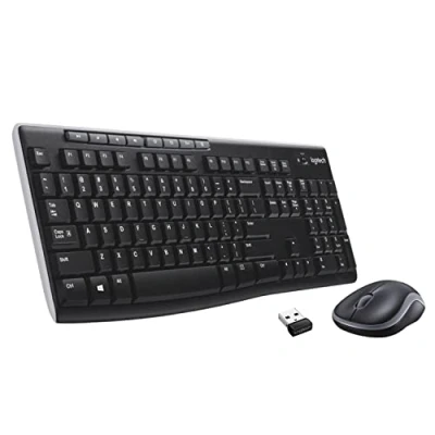 Obrázek Logitech MK270 Wireless RF BE AZERTY francouzské black klávesnice (standardní, bezdrátová, Wireless, AZERTY, černá, myš v ceně)