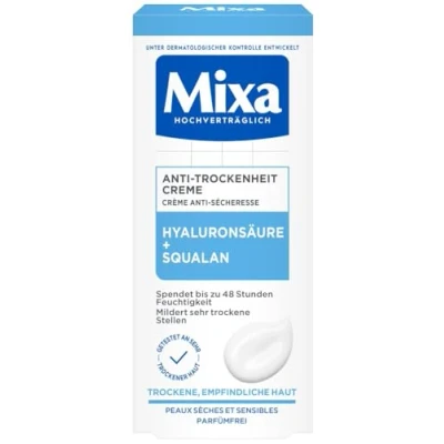 Obrázek Mixa krém proti suchosti, na obličej pro suchou, citlivou pokožku, s kyselinou hyaluronovou a skvalanem, 50 ml