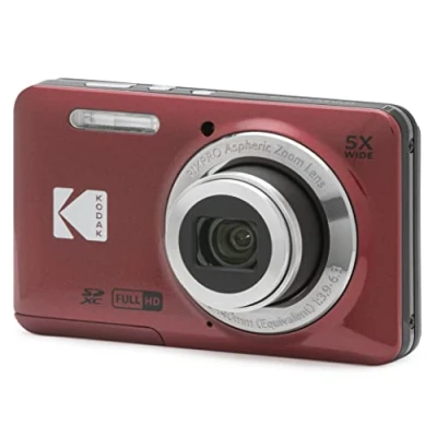 Obrázek KODAK Pixpro FZ55 16 megapixelový digitální fotoaparát, 5x optický zoom, 2,7 LCD, stabilizátor obrazu, 720p Full HD video, lithium iontový červený