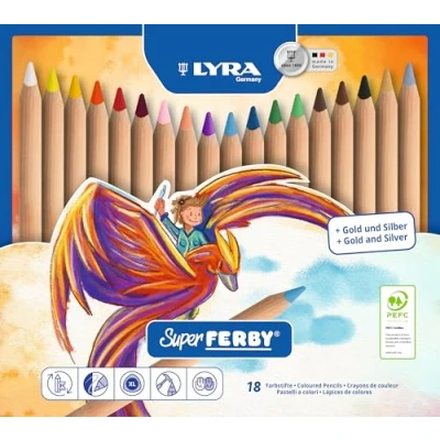 Obrázek LYRA 3711180 Super Ferby natur, kovové pouzdro s 18 barevnými tužkami, různé barvy