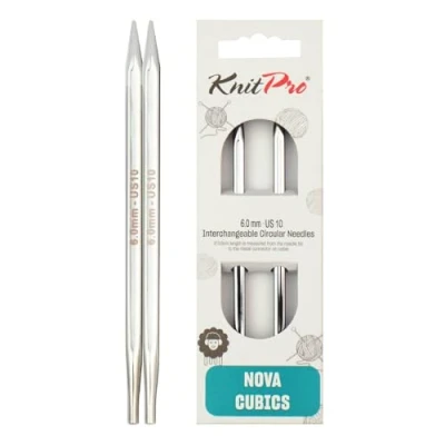 Obrázek KnitPro Nova Cubics: Knitting Pins: Circular: Interchangeable: Special: 6.00mm, Messing, Silver, 6mm