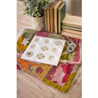 Obrázek Kalalou Marble Tic Tac Toe, Einheitsgröße, gebrochenes Weiß