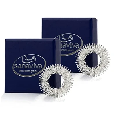 Obrázek sanaviva® [2 ks] Akupresurní kroužek na podporu průtoku krve s návodem praktický masážní prsty Ying Yang Energy Ring akupresura