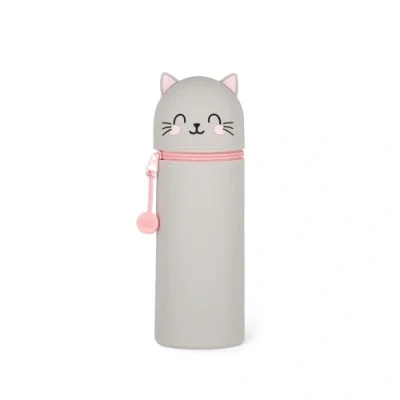 Obrázek Legami 2 V 1 měkká silikonová taška kawaii, držák na psací stůl, zip, silikon, tužky pastelky značka, 18,5 cm, Kitty, KITTY