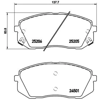 Obrázek Sada brzdových destiček, kotoučová brzda BREMBO P 30 056