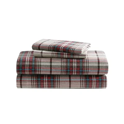 Obrázek Eddie Bauer Sheet Set Warme, atmungsaktive Baumwoll Flanell Bettwäsche mit tiefen Taschen, gebürstet für zusätzliche Weichheit, gemütliche Heimdekoration, Öko Tex Zertifiziert, Montlake Plaid, King