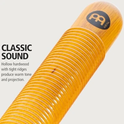 Obrázek Meinl Percussion Wood Güiro Instrument Dutý hudební nástroj s otvory pro uchopení siam dub, přírodní (GU1AM)
