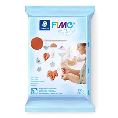 Obrázek STAEDTLER na vzduchu schnoucí modelovací hmota FIMO air light, extra lehká, terakotta, okamžitě použitelná, není nutný žádný proces hoření, 250 g, příjemná omak, nelepí, 8131 76