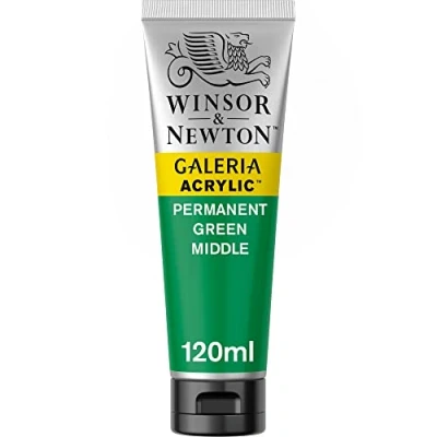 Obrázek Winsor &amp; Newton 2131484 Galeria akrylová barva, vysoká pigmentace, stálá na světle, konzistence, 120 ml tuba permanentně zelená střední