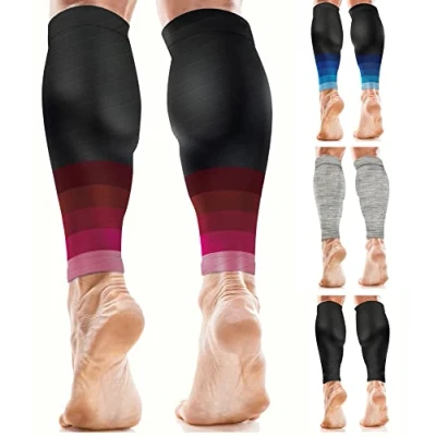 Obrázek aZengear Wadenbandage Muskelfaserriss für Herren, Damen, Fußlose Waden Kompressionsstrümpfe zur Abhilfe bei Schienbeinkantensyndrom und Krämpfen, Sport (S/M, Schwarz mit Rosa)