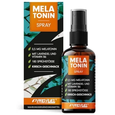Obrázek Melatonin sprej na usínání 30 ml 0,5 mg melatoninu ve vysokých dávkách + levandulový extrakt a vitamin B6 melatoninový s příchutí třešně (veganský) laboratorně testováno certifikátem
