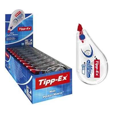 Obrázek Korektor Tipp Ex Mini Pocket Mouse, korekční páska, balení 10 ks v praktické krabičce pro vystavení