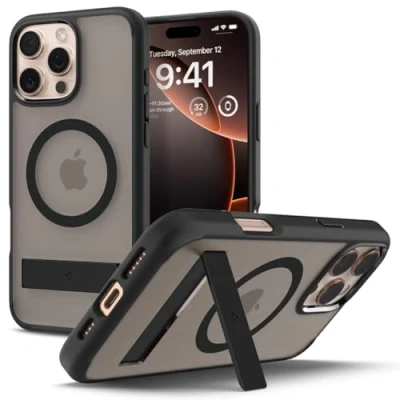 Obrázek Spigen [Stojan vše v jednom] pro iPhone 16 pouzdro Ultra Hybrid S MagFit MagSafe [vylepšená tloušťka magnetu] odolné proti nárazu poškrábání na mobil Case mrazuvzdorné
