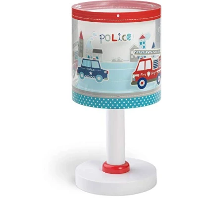 Obrázek Dalber Dětská stolní lampa na noční stolek dětský pokoj policejní hasiči auta policie, 60611, E14