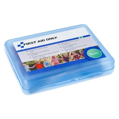 Obrázek First Aid Only Sada náplastí pro děti (20 kusů) 20 různých velikostí a tvarů v uzavíratelném zásobníku na náplast P 10032