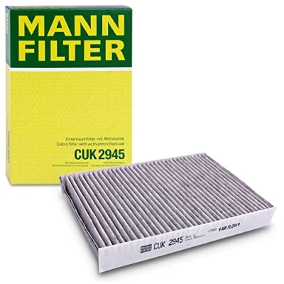 Obrázek MANN FILTER Interiérový filtr CUK 2945 pylový s aktivním uhlím pro osobní automobily
