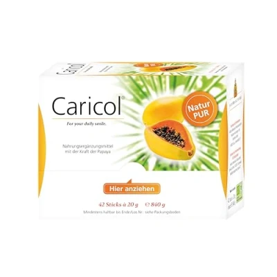 Obrázek Caricol 100% přírodní složky v bio kvalitě s papainem snadné dávkování 42 tyčinek á 20 g (840 g)
