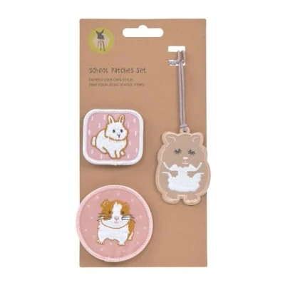 Obrázek LÄSSIG Sada přívěsků a záplat (3 ks) s drukem/school Patches Set, Cuddyl Pet, nášivek