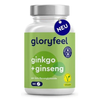 Obrázek ginkgo + ženšen tablety 365 kusů pro duševní výkon a životní energii* po 60 mg extraktu z listů biloba extrakt kořenů Panax ginseng denně optimální dávkování pečlivě laboratorně