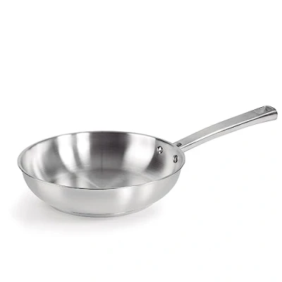 Obrázek Lacor 45428 Foodie Frying Pan, Edelstahl 18/10, Kompatibilität mit allen Arten von Küchen (einschließlich Induktion) und Backofen, Maximale Garantie, Kein Antihaft, 28cm