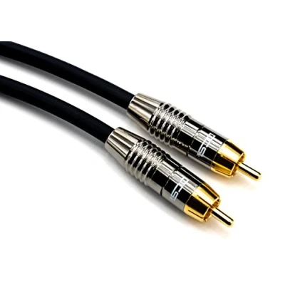 Obrázek DCSk 12m audio kabel subwooferu (12 m) pozlacený a 3násobně stíněný, Mono Cinch s konektorem 1 na konektor, kabel, množství: kus