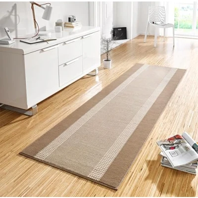 Obrázek Hanse Home koberec běhoun pás 80 x 250 cm měkký s krátkým vlasem, moderní design, na chodbu, ložnici, dětský pokoj, koupelnu, obývací kuchyň, dekorační béžový