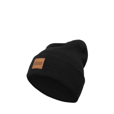 Obrázek Urban Classics Leatherpatch LONG Čepice, Muži, Velikost: One Size, Black