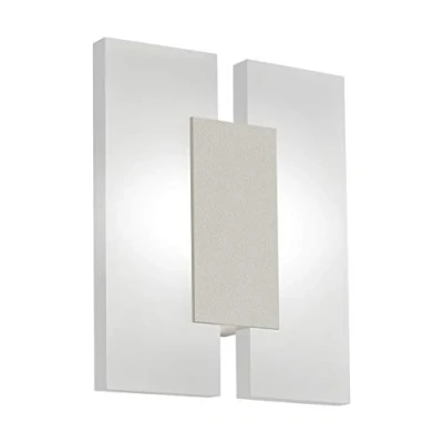 Obrázek EGLO LED nástěnné svítidlo Metrass 2, stropní lampa se 2 žárovkami, nástěnná lampa, osvětlení pro interiér z hliníku ve stříbrné barvě a satinovaného plastu, do obývacího pokoje,
