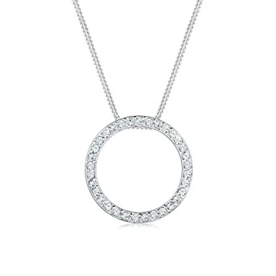 Obrázek Řetízek na krk Elli, kruh, krystaly Swarovski, 925 stříbro, pozlacený 0111361416, stříbrná