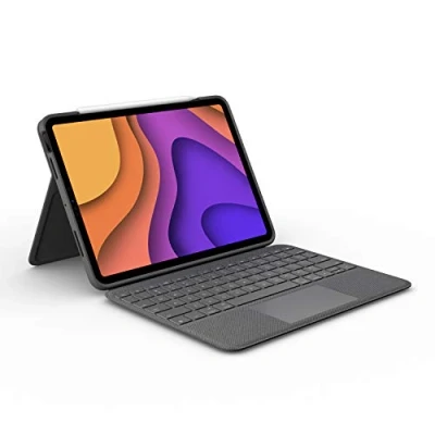 Obrázek Logitech Folio Touch iPad pouzdro s trackpadem a Smart Connector pro Air 11&quot; (M2), (4. 5. generace), německé rozložení QWERTZ šedé
