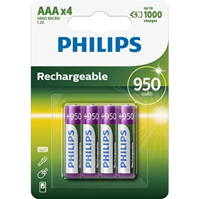 Obrázek Philips R03B4A95/10 dobíjecí baterie AAA 950 mAh 1,2 v balení 4 blistrovém
