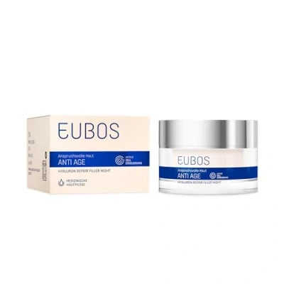 Obrázek EUBOS Anti AGE Hyaluron Repair Filler Night Vyhlazující péče přes noc s účinkem proti vráskám a vlhkostí pro náročnou pokožku bez minerálního oleje 50 ml
