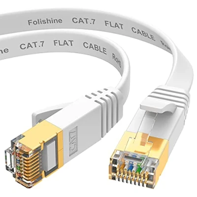 Obrázek Folishine Cat7 Ethernet Kabel 5m, Hochgeschwindigkeits Gigabit RJ45 LAN Netzwerkkabel, 10Gbps 600Mhz Internet Patchkabel für Switch Router Modem Patch Panel PC (weiß)