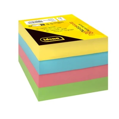 Obrázek Idena 11199 poznámkový blok, 9 x cm, 700 listů lepených listů, blok ze 75 g/m² FSC Mix papír ve 4 barvách, udržitelné poznámky