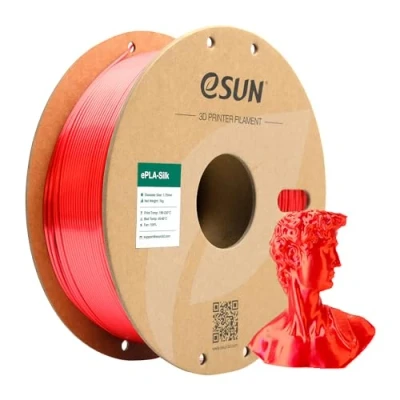 Obrázek eSUN Hedvábné vlákno PLA 1,75 mm, hedvábně lesklé pro 3D tiskárny, přesnost rozměrů +/ 0,05 cívka 1 kg (2,2 LBS) struna hedvábí červená