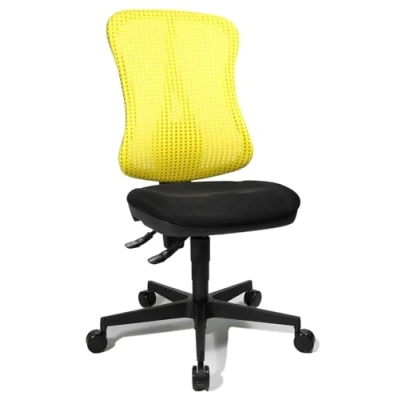 Obrázek Topstar Head Point SY ergonomická kancelářská židle, židle k psacímu stolu, prohlubně (výškově nastavitelná), látkový potah žlutá/černá