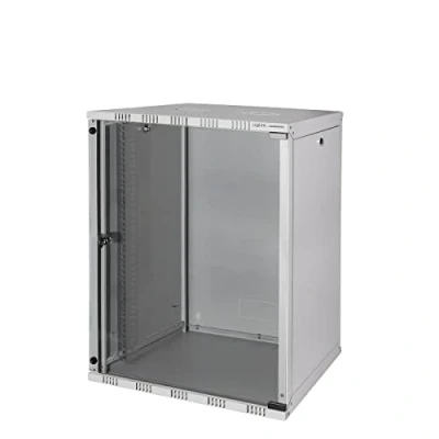 Obrázek LogiLink W15A40G ECO nástěnná skříňka 15HE (400 mm hloubka), plochý balíček (v nesmontovanému), 48,26 cm (19 palců) světle šedá