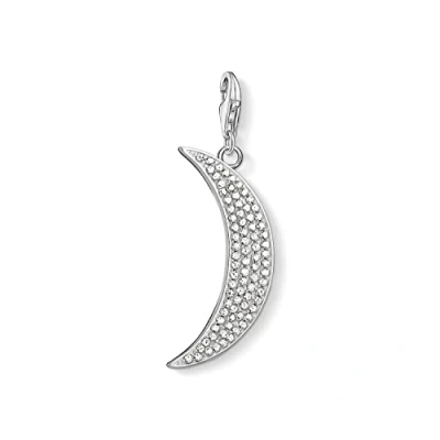 Obrázek THOMAS SABO Dámský přívěsek měsíc Pave Charm Club 925 Sterlingové stříbro Y0009 051 1, stříbro, Bez drahokamu