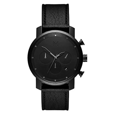 Obrázek MVMT Pánské hodinky chronograf Quarz s koženým páskem D MC02 BLBL, černá, Náramek