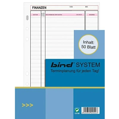 Obrázek bind Systém Planer vložka Finance 50 listů A5 Manager B2543